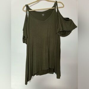 JCPenney: a.n.a green shoulder cut out short sleeve blouse